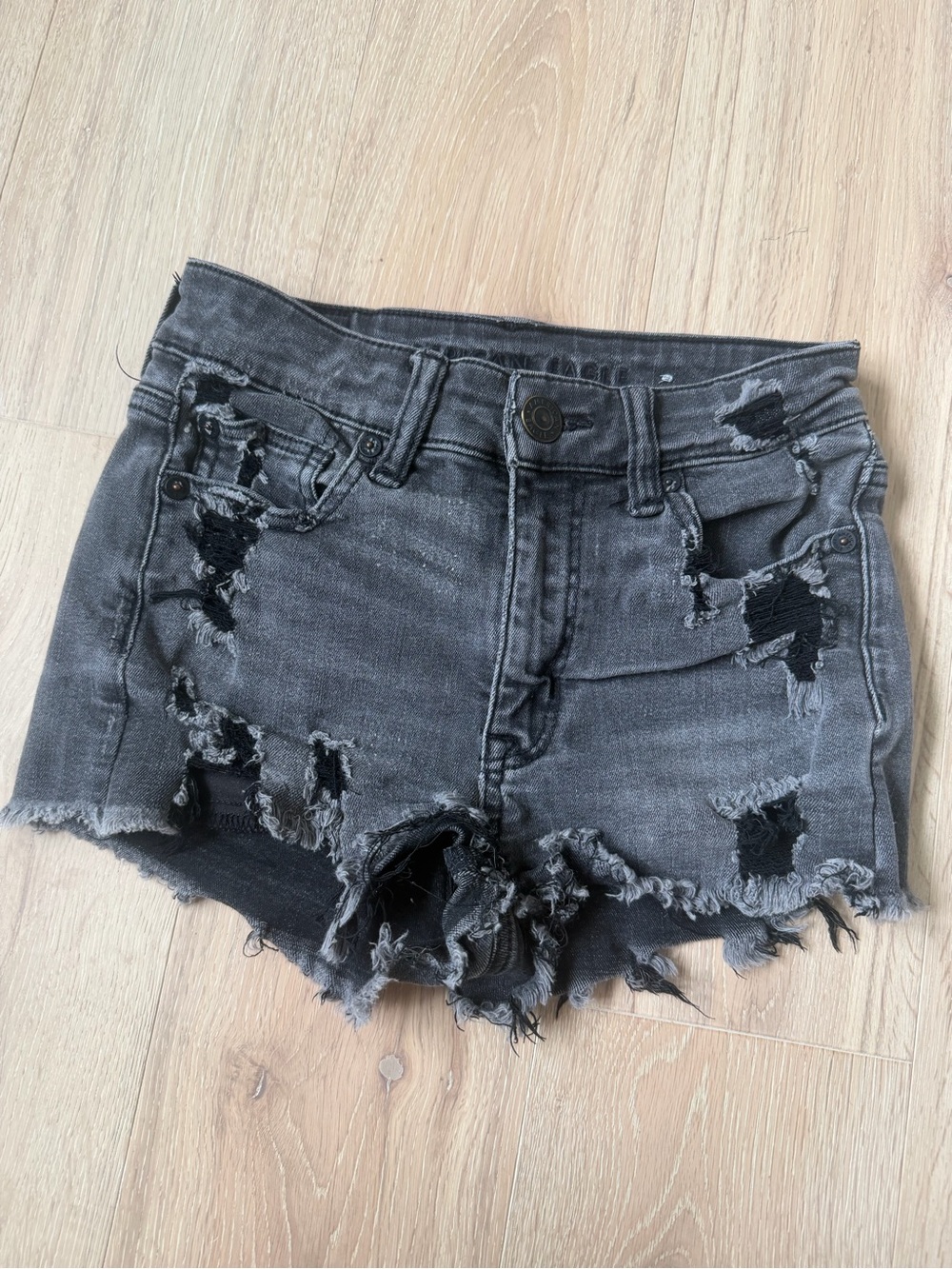 American Eagle Outfitters Distressed Black Jean Shorts